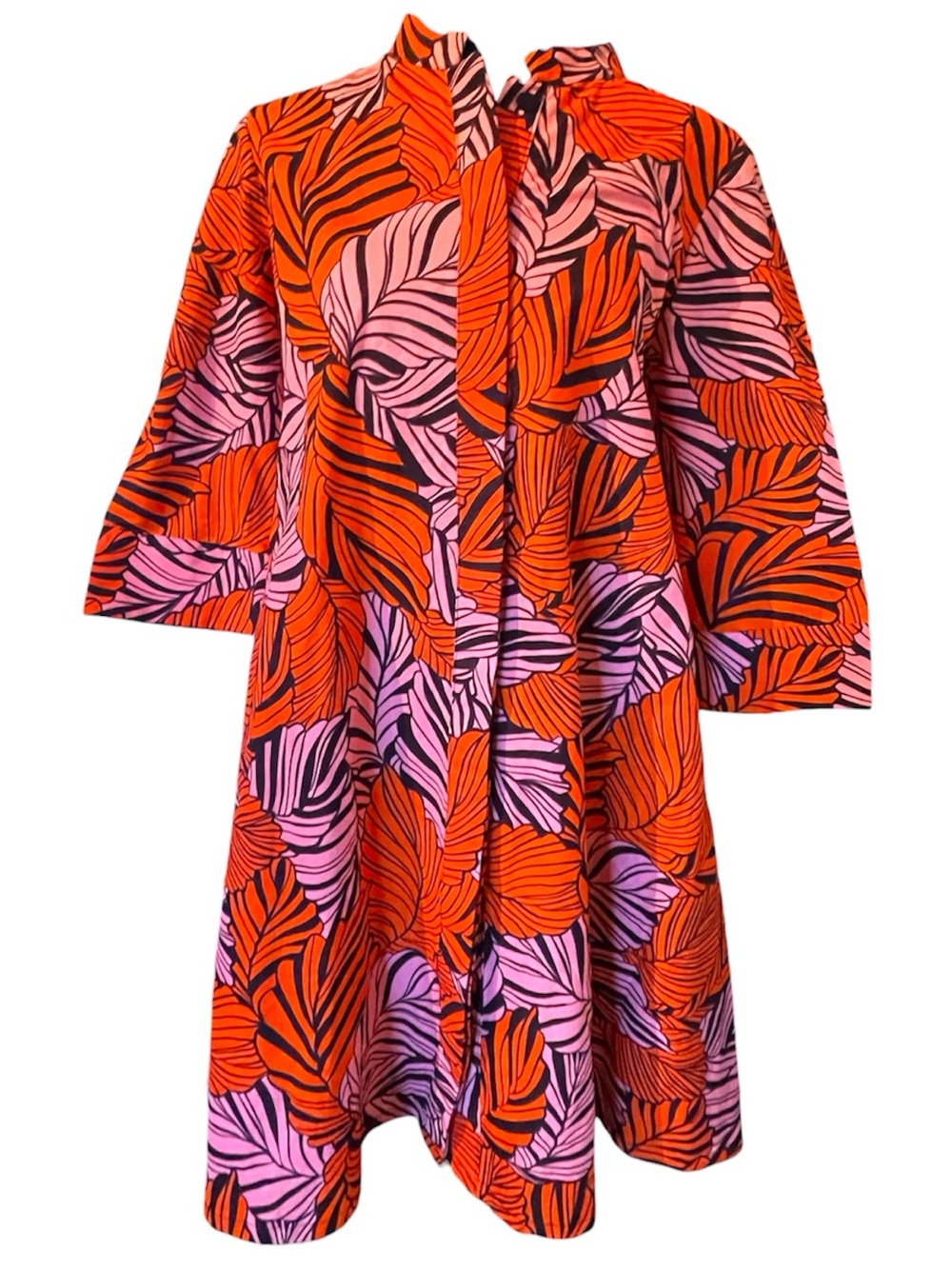 Zuri Red & Pink Leaf Print Top - Size S